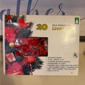 Silk Poinsettia Light Set